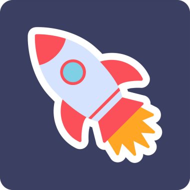 İzole edilmiş arkaplanda roket ağ simgesi