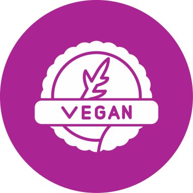Vegan logosu, vektör çizimi basit tasarım
