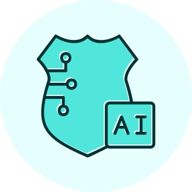 ai kalkan simgesi, vektör illüstrasyonu basit tasarım