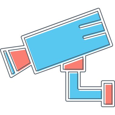 Bir CCTV kamerasının vektör simgesi, illüstrasyon  
