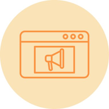 Video Reklam simgesinin vektör illüstrasyonu               