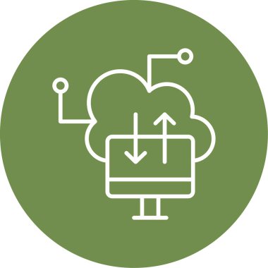 bulut hesaplama web simgesi vektör illüstrasyonu 