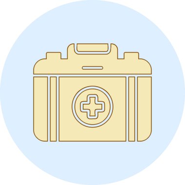 İlk Yardım Kiti tıbbi ikon vektör çizimi