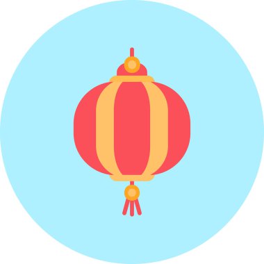 Oriental kağıt fener ağ simgesi, vektör illüstrasyonu 