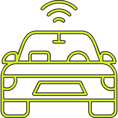 Özerk Otomobil Web simgesi, vektör illüstrasyonu 