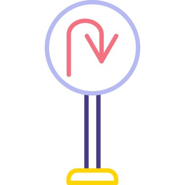 U Dönüş simgesi vektör illüstrasyonu         