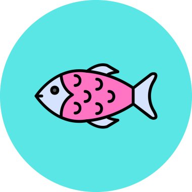 Balık. Web simgesi vektör illüstrasyonu 