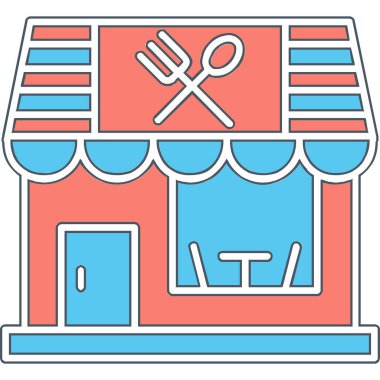 restoran simgesi web basit illüstrasyon