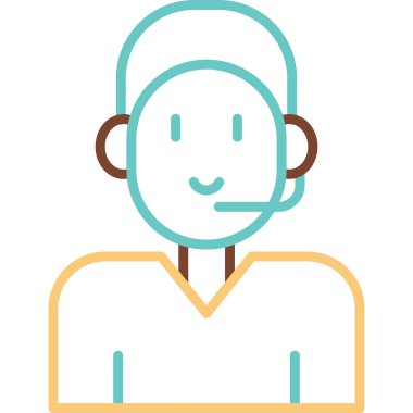 Müşteri Destek kutsal kişilerin resmi, vektör çizim 