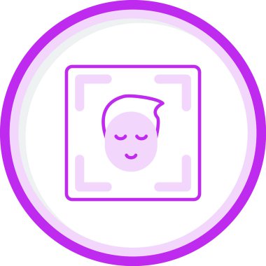 Yüz Tanıma vektör simgesi izole edildi. Yüz logosu taranıyor.