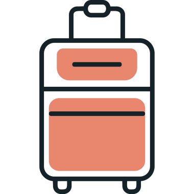 Bavul web simgesi, vektör çizim