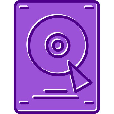 Sabit disk simgesi, vektör illüstrasyonu basit tasarım