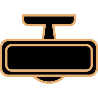 Arka Ayna modern simgesinin vektör illüstrasyonu                        