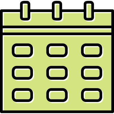 Takvim simgesi, vektör illüstrasyonu basit tasarım