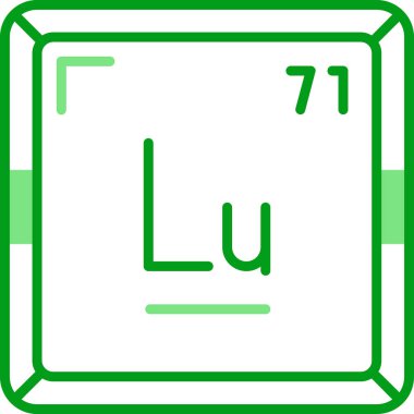 Periyodik tablo simgesinin Lutetium kimyasal elementi