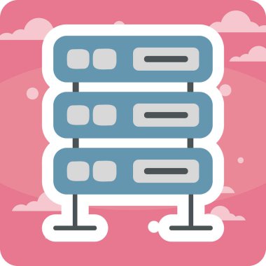 Sunucu. Web simgesi basit illüstrasyon