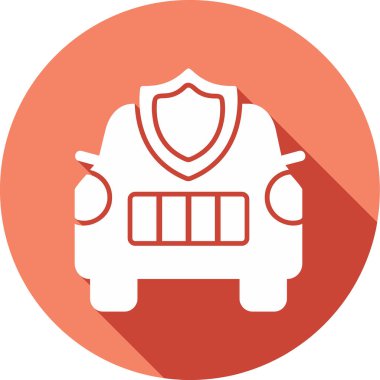 Araba sigortası simgesi, vektör illüstrasyonu basit tasarım