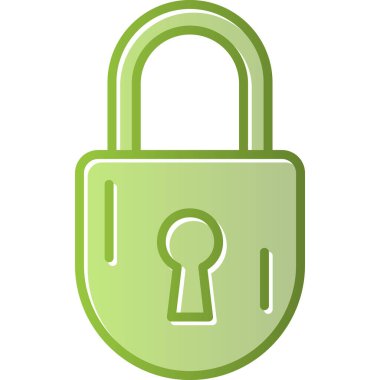 kilit düz simge vektör çizim