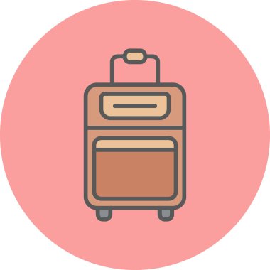 Bavul web simgesi, vektör çizim