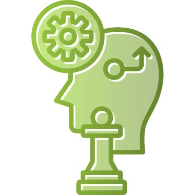 Stratejik düşünme simgesi, vektör illüstrasyonu  