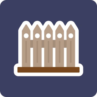 çit web simgesi, vektör çizim