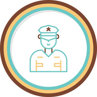 Güvenlik subayı simgesi, vektör illüstrasyonu basit tasarım