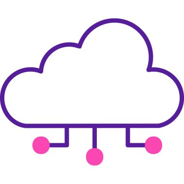 bulut hesaplama web simgesi vektör illüstrasyonu 