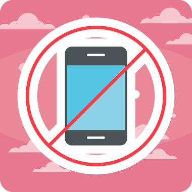 Telefona izin yok, vektör illüstrasyonu basit tasarım