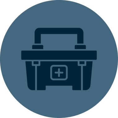 İlk Yardım Kiti tıbbi ikon vektör çizimi