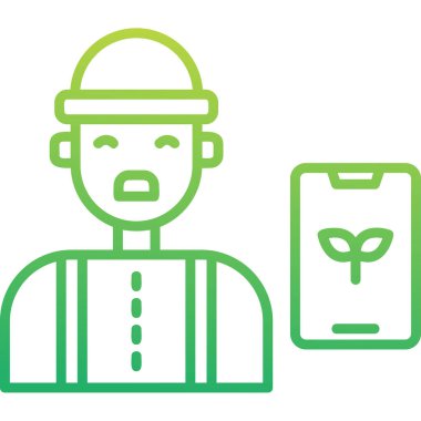 Erkek çiftçi simgesi, vektör illüstrasyonu basit tasarım