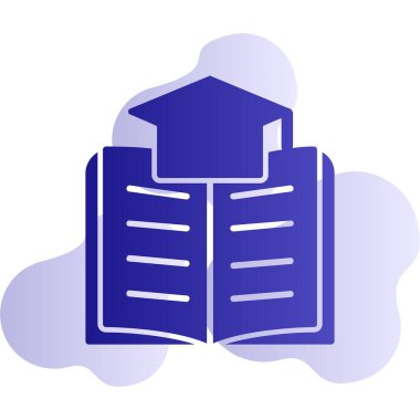 Kitap sembollü ikon çalış. Eğitim. Vektör illüstrasyonu