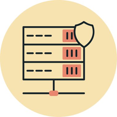 Sunucu Koruma Ağı simgesi basit illüstrasyon              