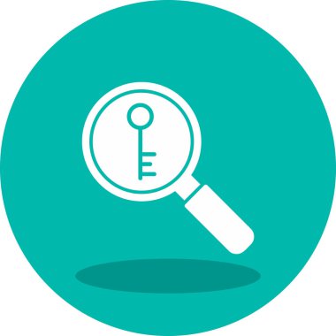 Anahtarlı büyüteç, vektör illüstrasyonu basit tasarım