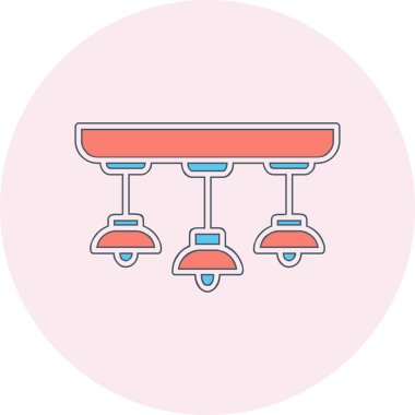 Asılı Lambalar simgesinin vektör illüstrasyonu           