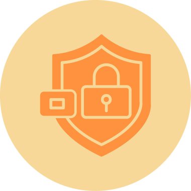 Kalkanlı veri koruma simgesi, vektör illüstrasyonu basit tasarım