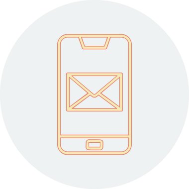 Telefon mesajı simge vektör çizim