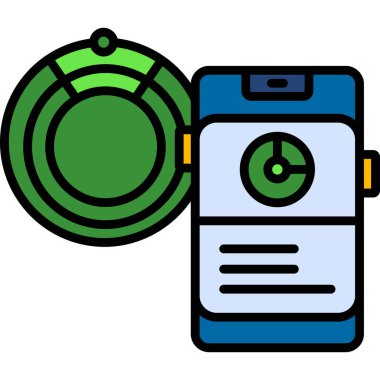 Radar simgesi, vektör illüstrasyonu basit tasarım