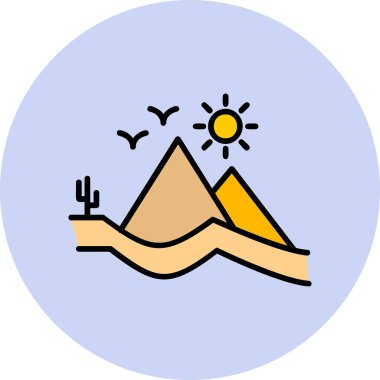 Dune simgesi çizgi vektör çizimi 