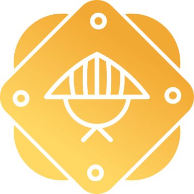 Asya konik şapka vektör illüstrasyonu