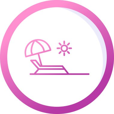 Yaz tatili, plaj ikonu, vektör illüstrasyonu