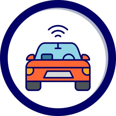 Özerk Otomobil Web simgesi, vektör illüstrasyonu 
