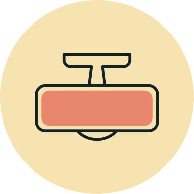 Arka Ayna modern simgesinin vektör illüstrasyonu                        