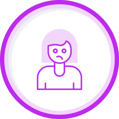 meh kadın simge vektör illüstrasyonuyla karşı karşıya