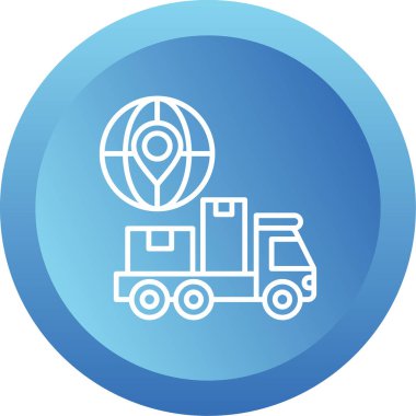 Kamyon ikonu, teslimat konsepti, vektör çizimi. dağılım            