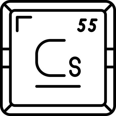 Sezyum modern simgesinin vektör illüstrasyonu                      