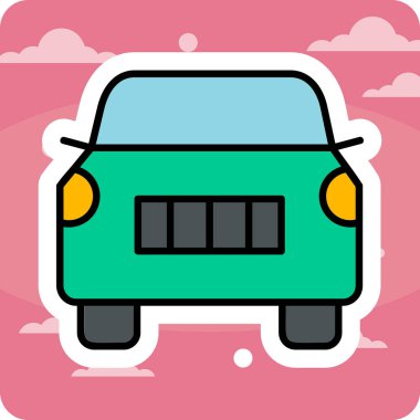 araba web simgesi basit illüstrasyon 