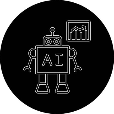 yapay zeka düz simge tasarımı, vektör illüstrasyonu 