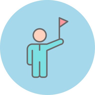 Başarı simgesinin vektör çizimi, düz tasarım 