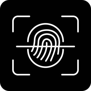 Parmak Tarayıcı Web simgesi, vektör illüstrasyonu