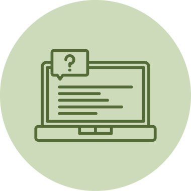  Soru işareti olan dizüstü bilgisayar simgesi. Vektör illüstrasyonu 